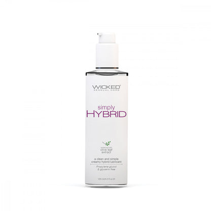 The 4.0fl oz bottle of Wicked Simply Hybrid Lubricant.