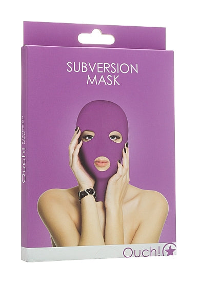 The purple Ouch Subversion Mask packaging.