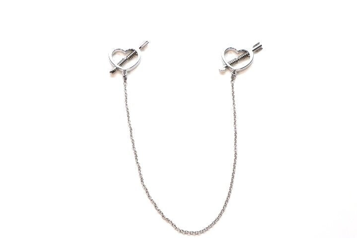 The Heart Nipple Clamps with Chain.