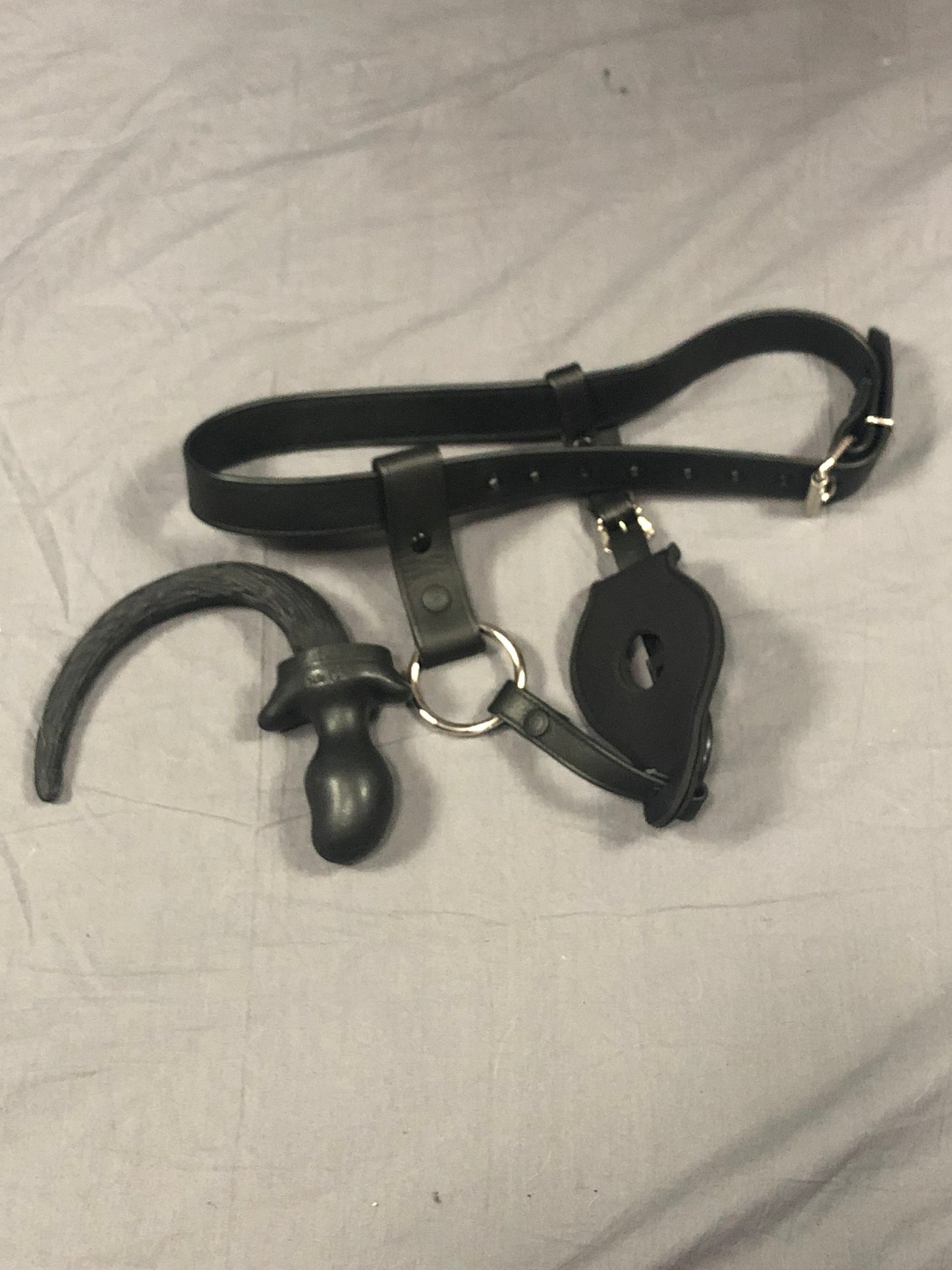 The pup tail plug, harness, and puppy tail adapter.