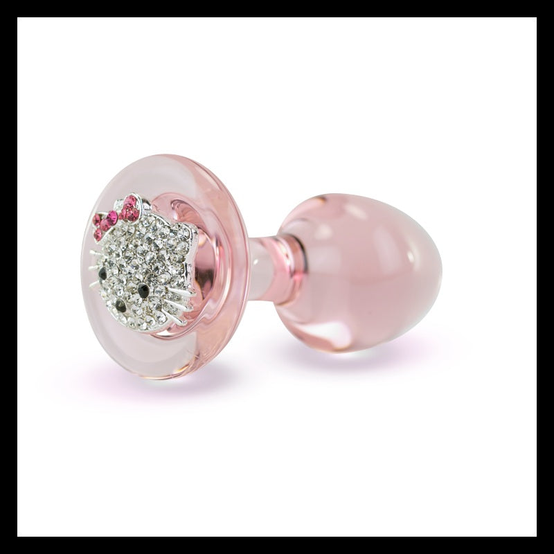 The side of the pink Crystal Magnetic Kitty Plug.