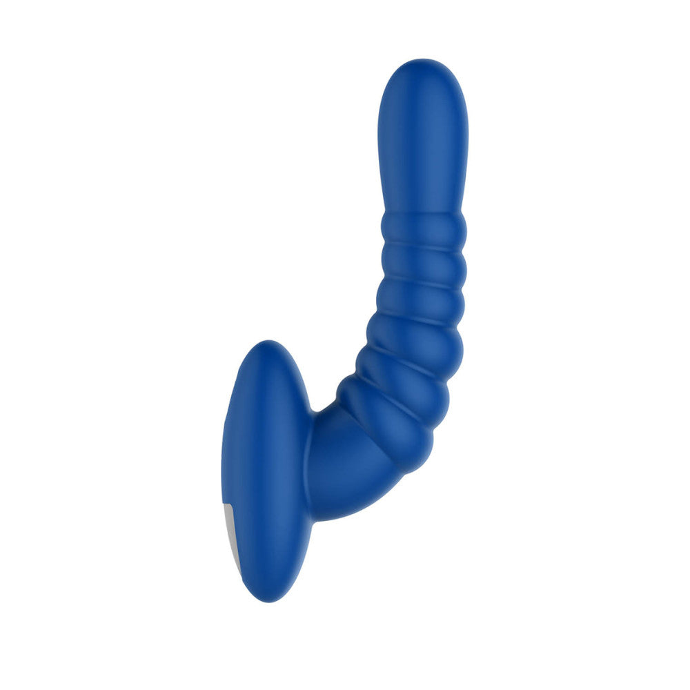 The side view of the blue FORTO Ribbed Pro Plug.