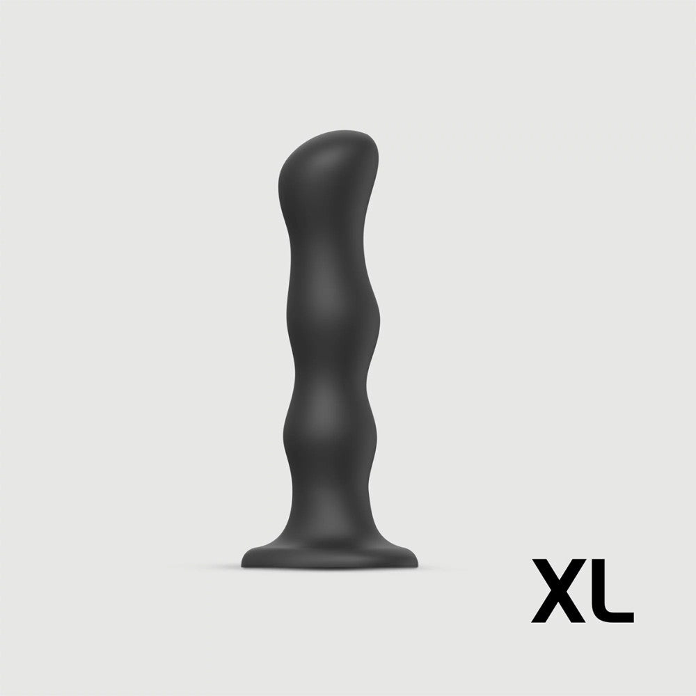 The black extra large Strap-On-Me Shaking Balls Dildo.