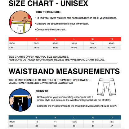 RodeoH TRUHK Pouch Front Brief STP/Packing Underwear size chart