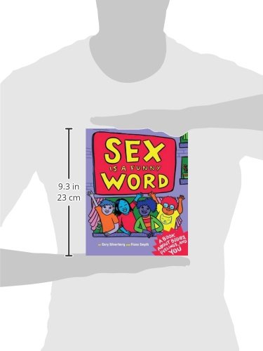 An illustration showing the size dimensions of Sex Is a Funny Word; 9.3in, 23 cm.