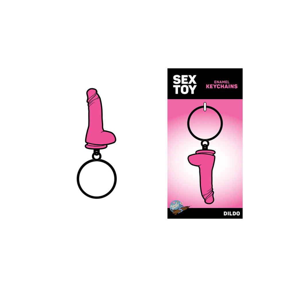 Pink Dildo WoodRocket Keychain.