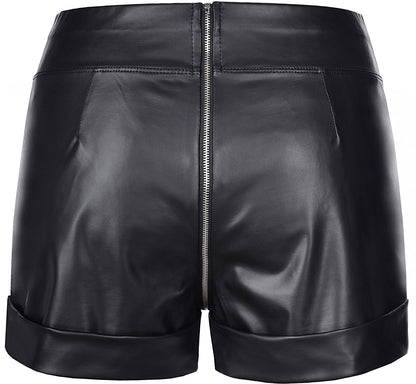 The back of the Wetlook Cuffed Shorts with Zip Through.