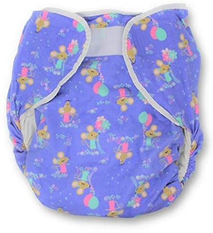 The purple mice Bulky Fitted Nighttime Cloth Diaper.