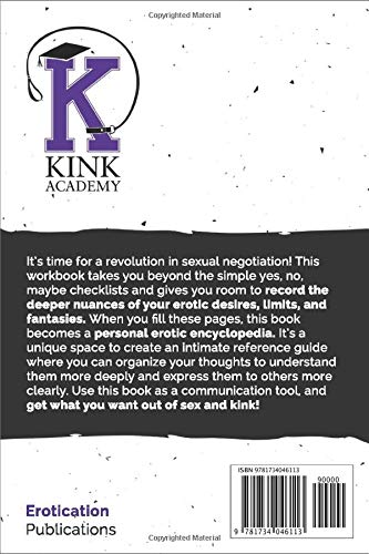 The back cover of The Yes, No, Maybe Workbook: Get What You Want Out Of Sex & Kink by Princess Kali.