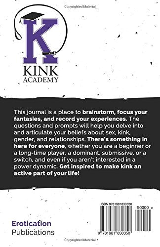 The back cover of 365 Days of Kink: A Journal of Sexy Self Discovery by Princess Kali.