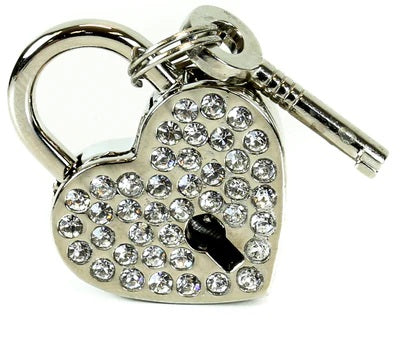 The rhinestone Large Heart Lock with one key.