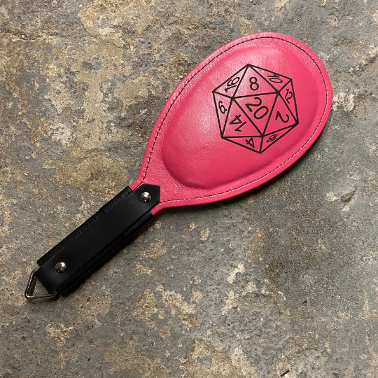 Pink and black table top dice Round Paddle.