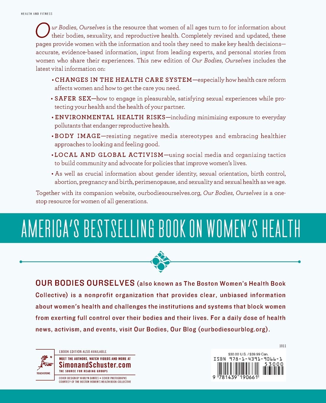 The back cover of Our Bodies, Ourselves: Revised and Updated (2011).