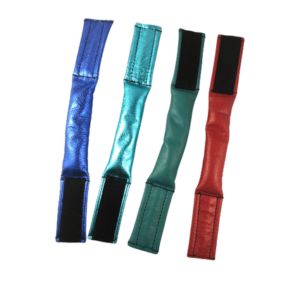 Metallic blue, metallic teal, teal, and red sap wraps laying side by side.
