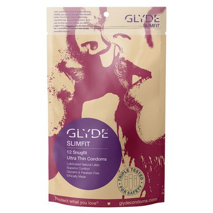 The front of the Glyde Slimfit Condoms package.