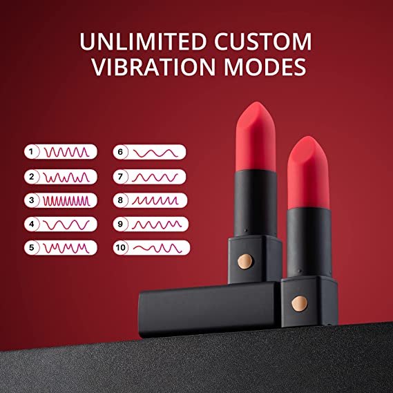 The Lovense Exomoon Bluetooth Lipstick Vibe has unlimited custom vibration modes.
