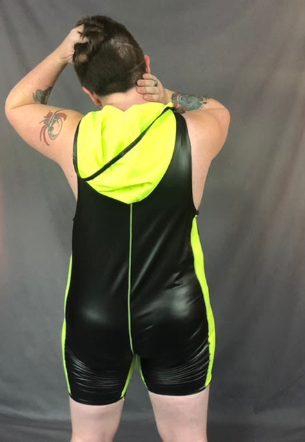 Primal Instinct Hooded Singlet on model hood down rear view