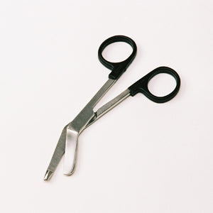 Steel Safety Shears with black handles.