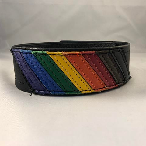 Pride flag leather armband 
