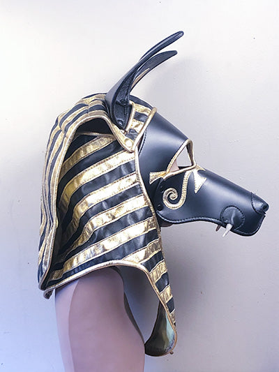 right facing leather Anubis mask