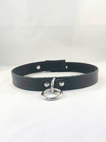 Front view of the black Basic Single Ring Collar.