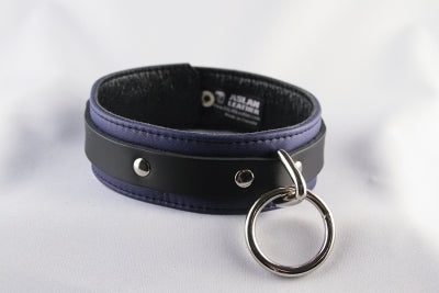 The front and side view of the Prince Blurple Jaguar Collar.
