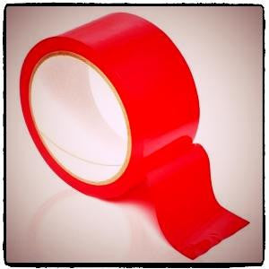 A roll of red Bondage Tape.