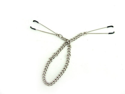 Tweezer Nipple Clamps with chain.