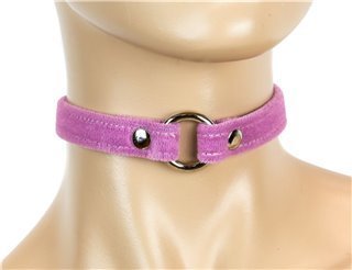 A mannequin displaying the front of pink Velvet Choker.