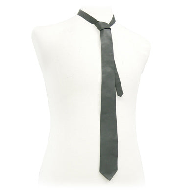 Black leather necktie.