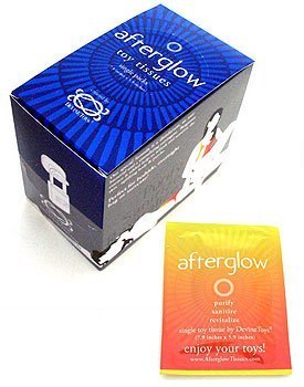 A package of Afterglow Toy Wipes.