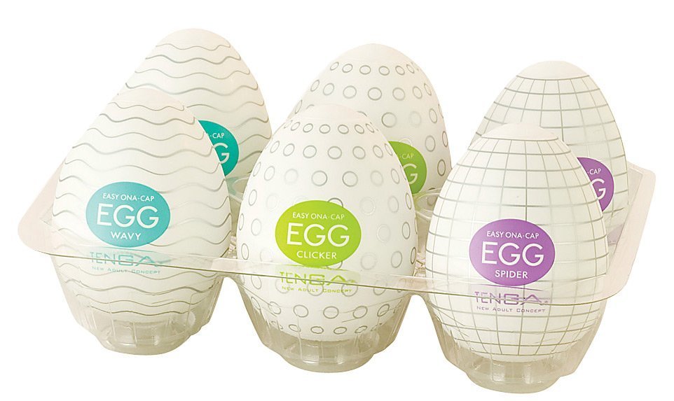 Original Egg Pack of Tenga Egg Strokers in their packaging.