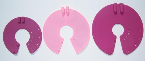 3 different sizes of the Vulva / Breast Pleasure Pack breast pads.