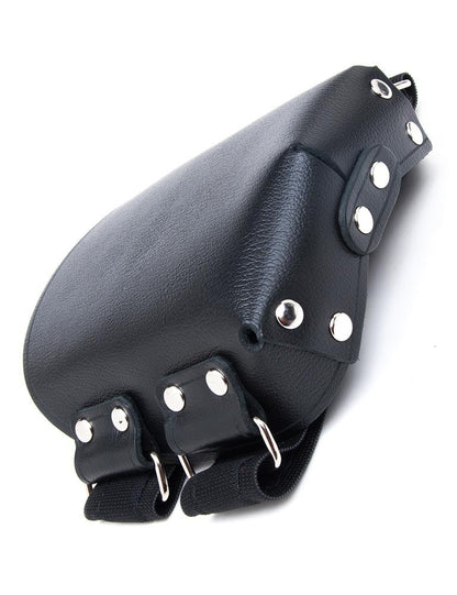 Closeup of one of the Premium Leather Knee Pads.