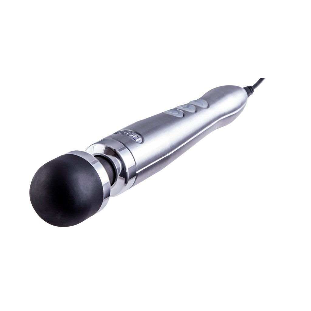 The silver Doxy Number 3 CORDED Die Cast Wand Vibrator.