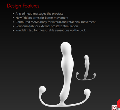 The design features of the Aneros Trident Prostate Massager.