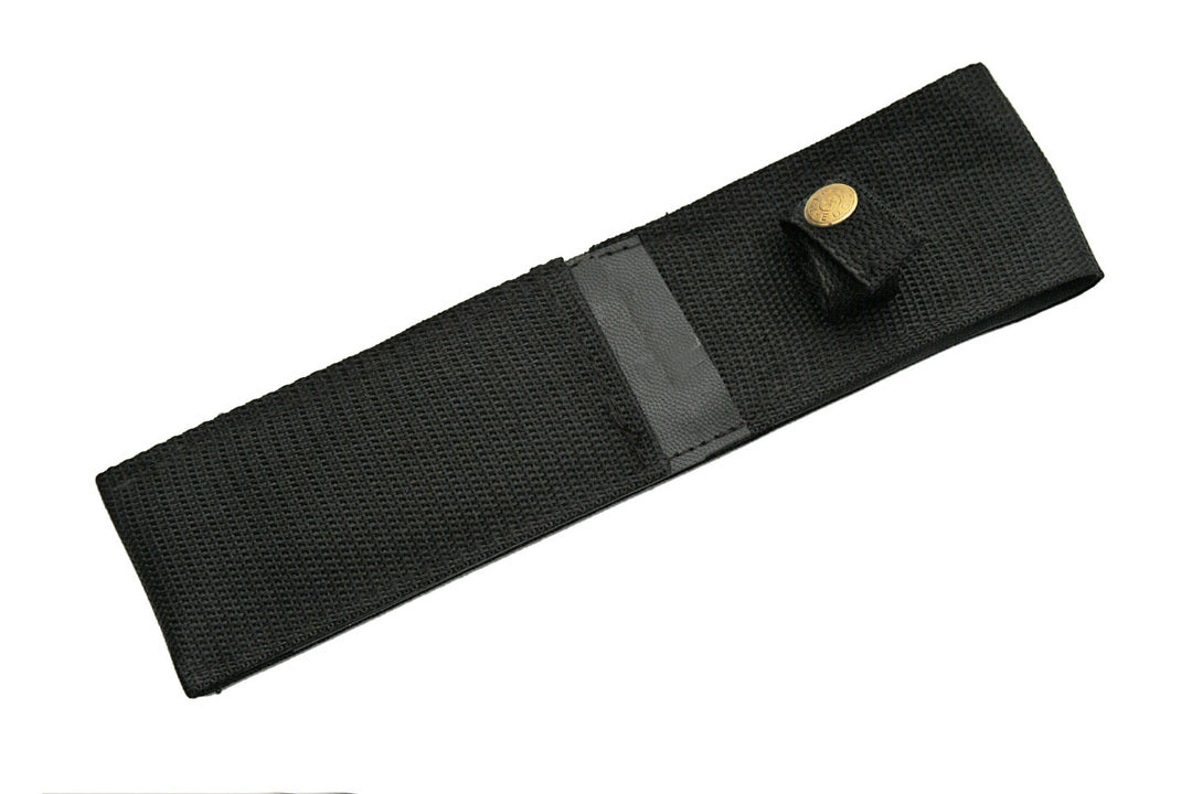 The sheath for the black Pro Quality 3 Piece Throwing Knife Set.