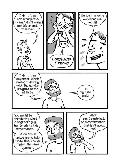 A page from A Quick & Easy Guide to They/Them Pronouns by Archie Bongiovanni & Tristan Jimerson.