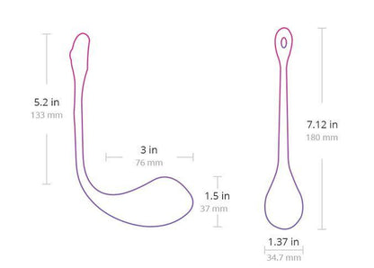 A size chart for the Lovense Lush 2 Bluetooth Egg Vibrator.