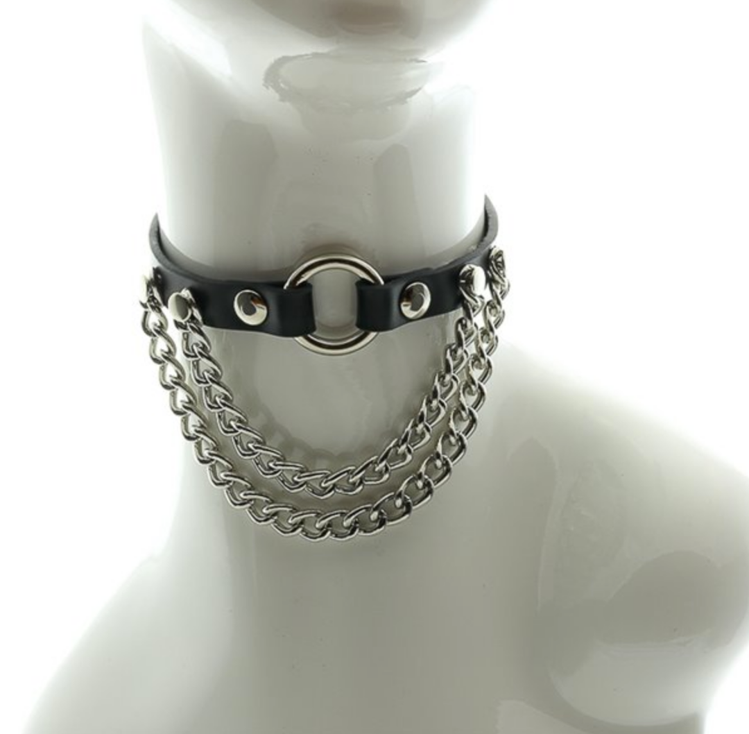 Double Chain Choker with Center Ring O-Ring