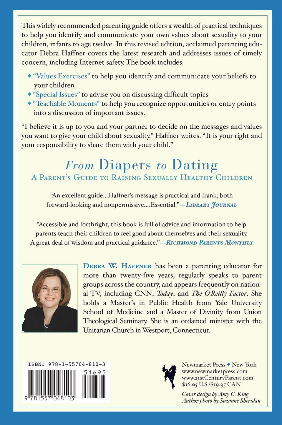 The back cover of From Diapers to Dating.