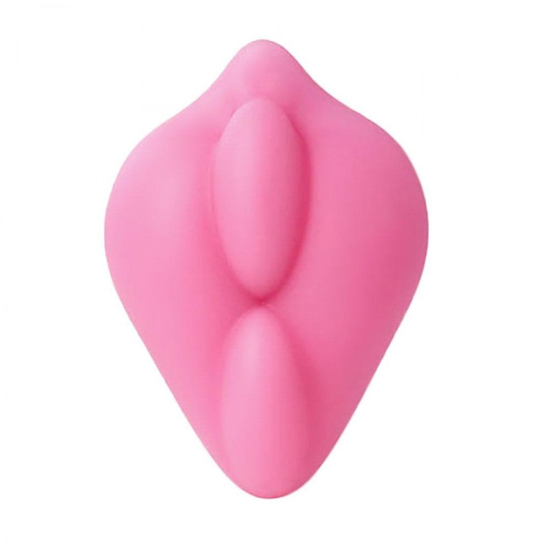The front of the pink BumpHer Silicone Dildo Attachment.