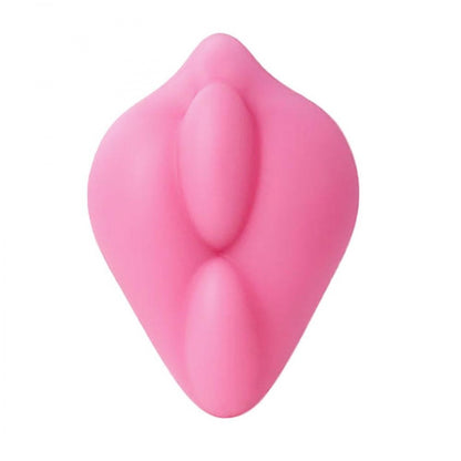 The front of the pink BumpHer Silicone Dildo Attachment.