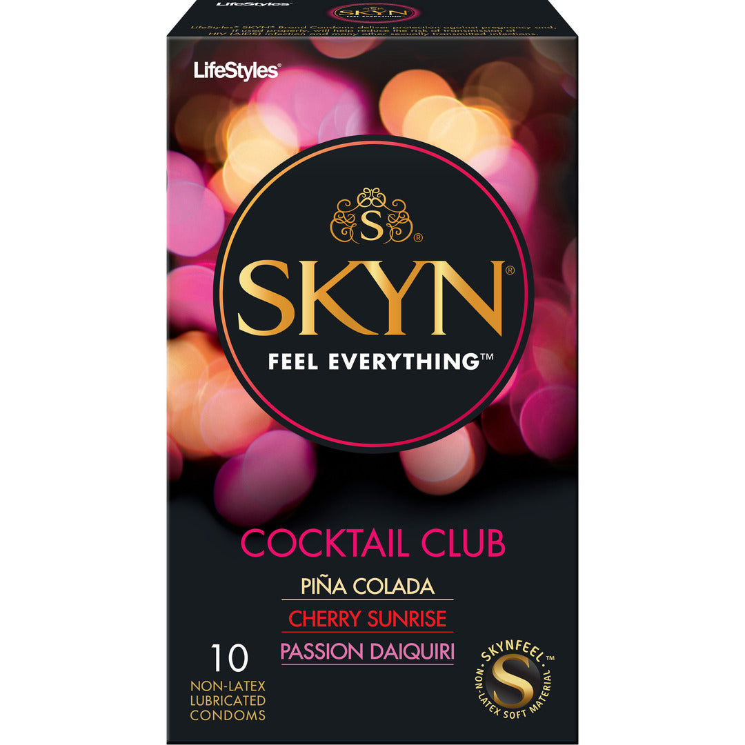 Lifestyles Skyn Condoms Cocktail Club Pina Colada Cherry Sunrise, Passion Daiquiri