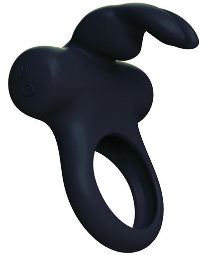 The black Vedo Frisky Bunny Rechargeable Cock Ring Vibrator.