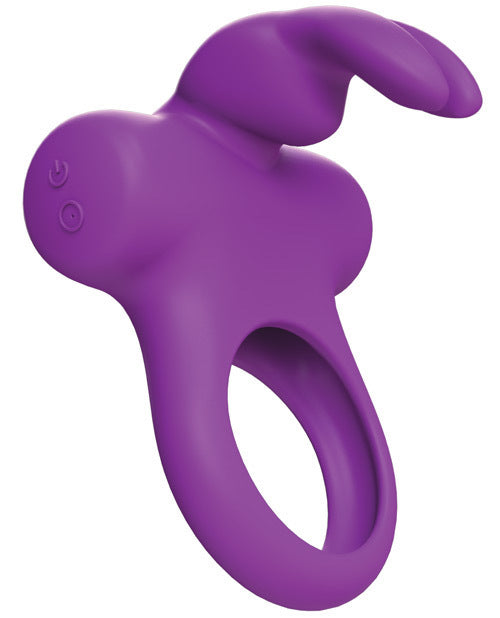 The purple Vedo Frisky Bunny Rechargeable Cock Ring Vibrator.