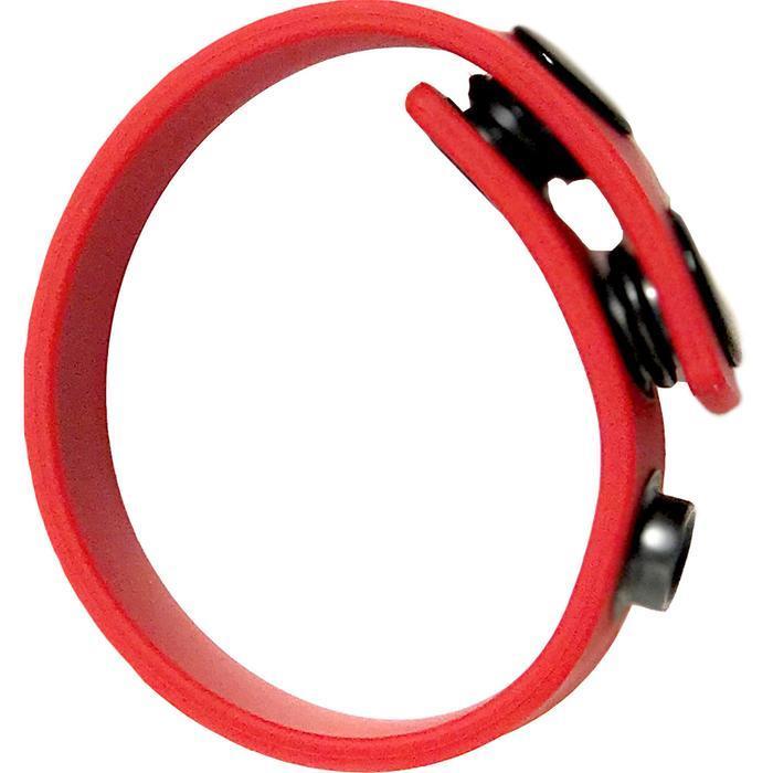 The red Boneyard Silicone Cock Strap.