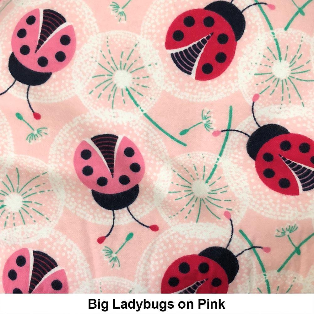 The Pink Ladybugs Velcro Diaper with Extra Padding.