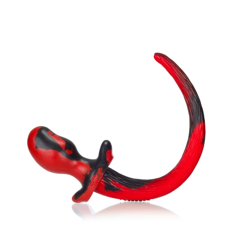 The red and black Color Swirl Silicone Puppy Tail.