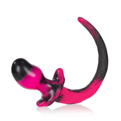 The pink and black Color Swirl Silicone Puppy Tail.